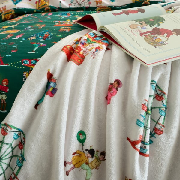 Coperta per bambini bianca in micropile 150x200 cm Christmas Fairground – Belle & Boo-image-2