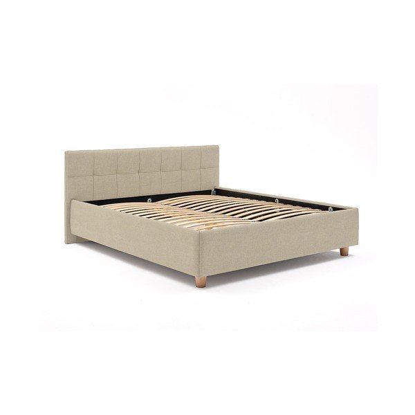 Letto matrimoniale beige con griglia e contenitore , 160 x 200 cm Leda - ProSpánek-image-2