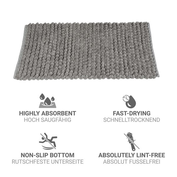 Tappetino per il bagno grigio in tessuto 50x80 cm Solivo – Wenko-image-4
