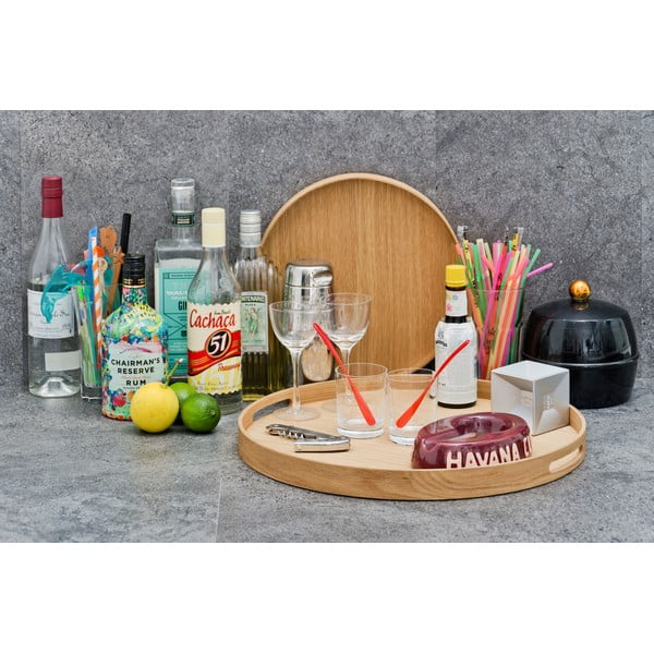 Vassoio rotondo in legno di quercia, ø 30,8 cm Busboy - Wireworks-image-4