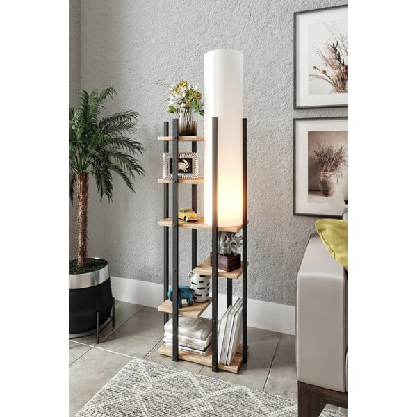 Lampada da terra bianca e nera/di colore naturale (altezza totale 84 cm) Vogue – Opviq lights-image-1