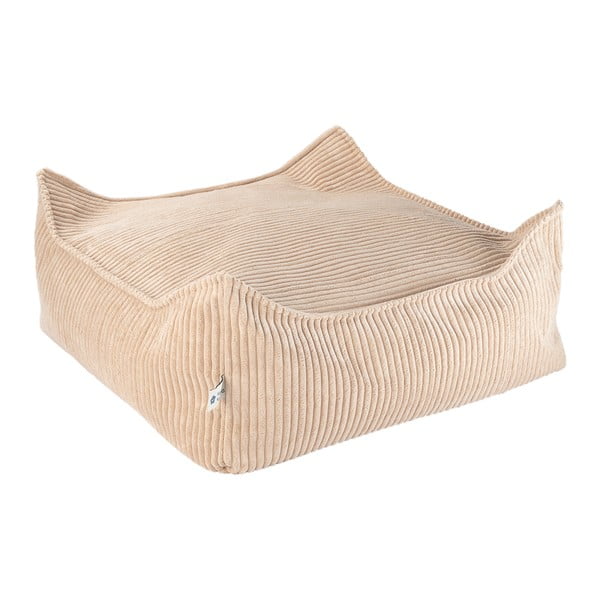 Pouf a sacco per bambini marrone chiaro con rivestimento in velluto a coste Square – Wigiwama