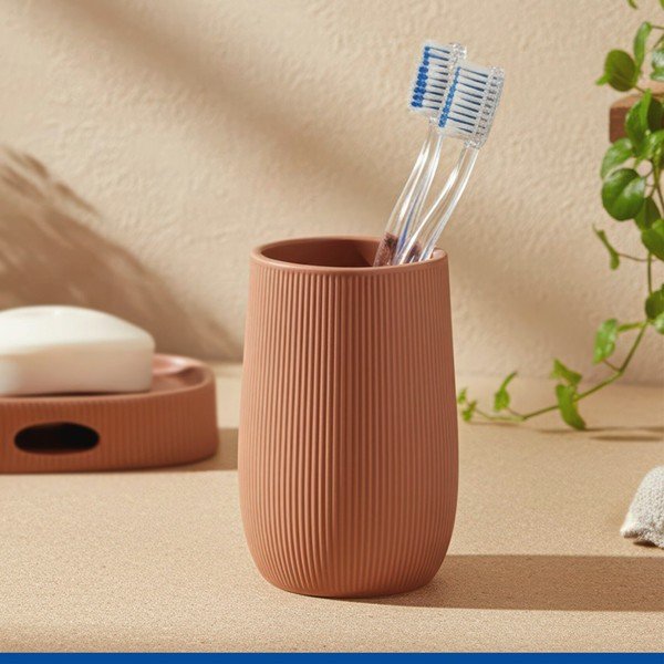 Portaspazzolino marrone in ceramica Fablo – Wenko-image-1