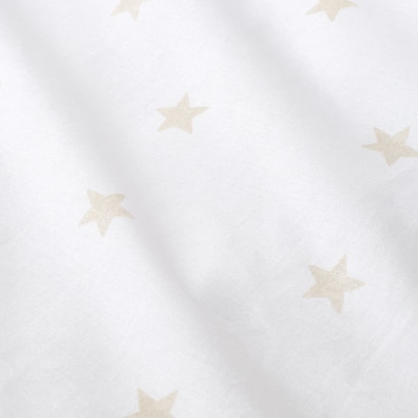 Lenzuolo con angoli per bambini bianco e beige in cotone per culla 70x140 cm Mini Star & Stripes – Bianca-image-2