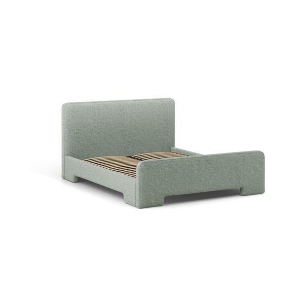 Letto matrimoniale imbottito color menta con rete inclusa 140x200 cm Eda – Micadoni -image-1
