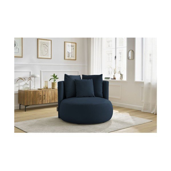 Poltrona blu scuro con rivestimento in velluto Cesar – Bobochic Paris-image-1