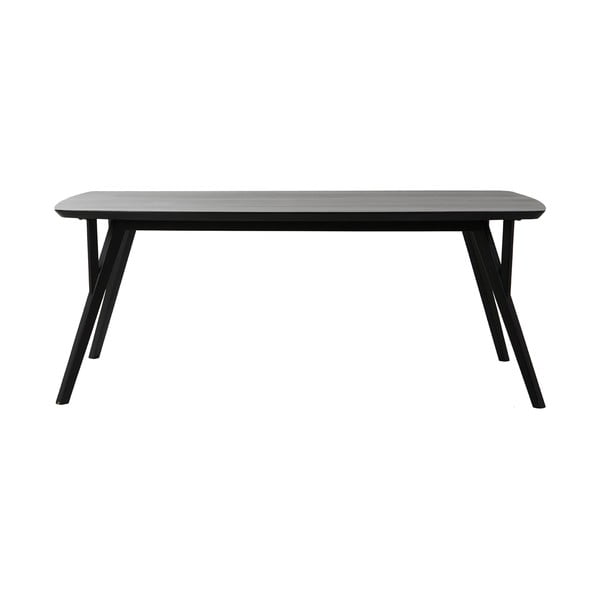 Tavolo da pranzo nero con piano in acacia 100x220 cm Quenza - Light & Living