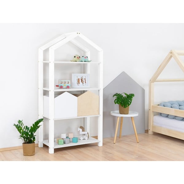 Libreria per bambini in legno bianco , 77,2 x 39 x 152,2 cm Tally - Benlemi