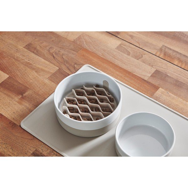 Ciotola per cani in porcellana ø 17,5 cm Coppa Greige S/M - MiaCara-image-1