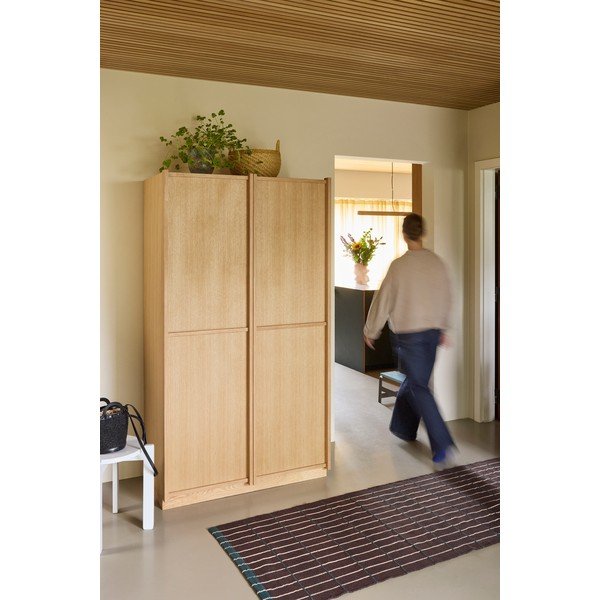 Armadio di colore naturale con effetto rovere 100x181x55 cm Kura – Hübsch-image-1