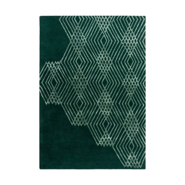 Tappeto in lana verde , 120 x 170 cm Diamonds - Flair Rugs