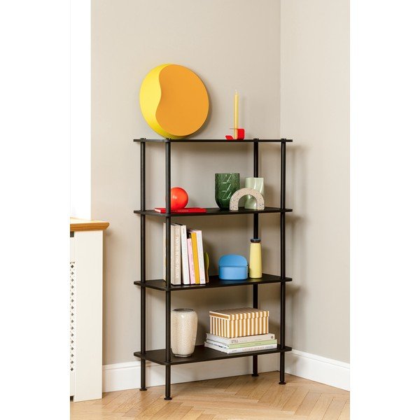 Scaffale nero con effetto rovere 80x163x35 cm Teidi – noo.ma-image-2