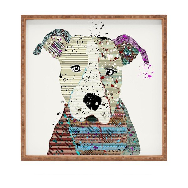 Dřevěný dekorativní servírovací tác Good Boy, 40 x 40 cm