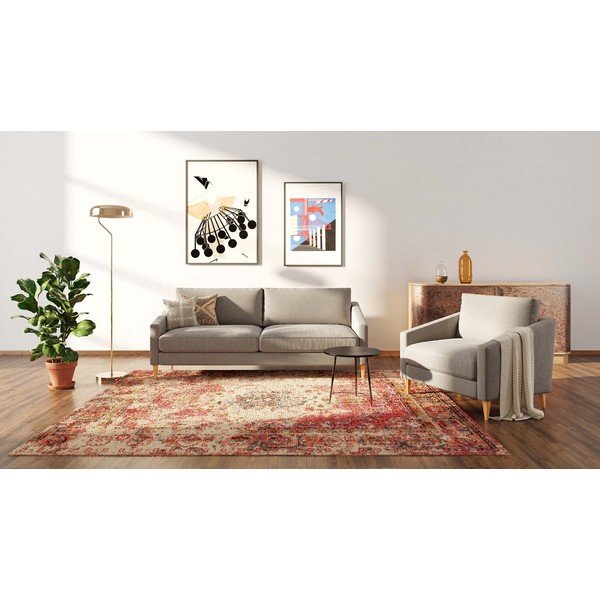 Divano in velluto beige 200 cm Karoto - Ame Yens-image-1