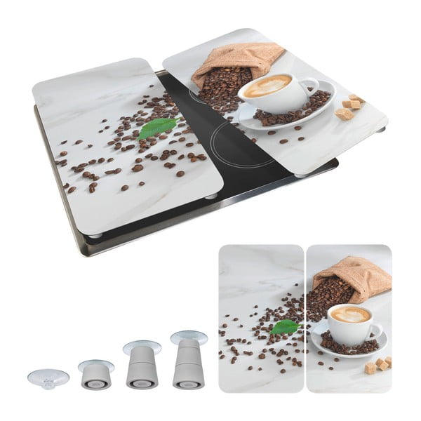 Coperchi per stufe in vetro temperato in set da 2 52x30 cm Café Aromatica - Maximex-image-2