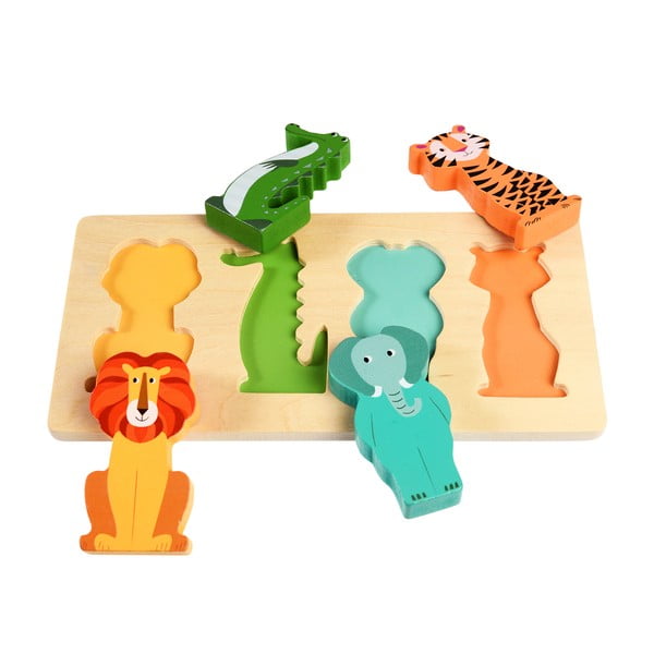 Puzzle a inserimento in legno Colourful Creatures - Rex London-image-1