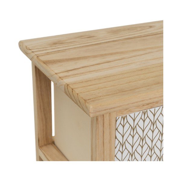 Cassettiera alta in legno massiccio di pavlovnia in colore naturale 34x78 cm - Casa Selección-image-2