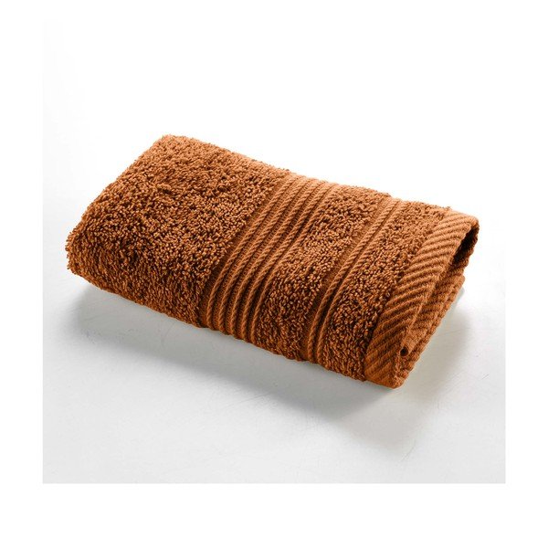 Asciugamano tipo terry color terracotta in cotone 30x50 cm Tendresse – douceur d'intérieur
