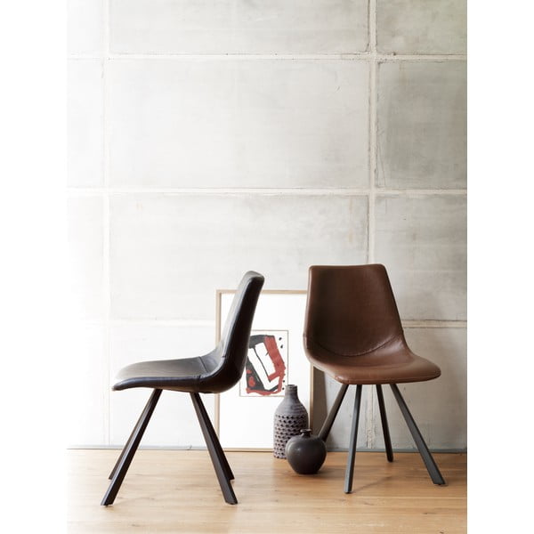 Sedia da pranzo nera con gambe nere Alpha - Rowico-image-1