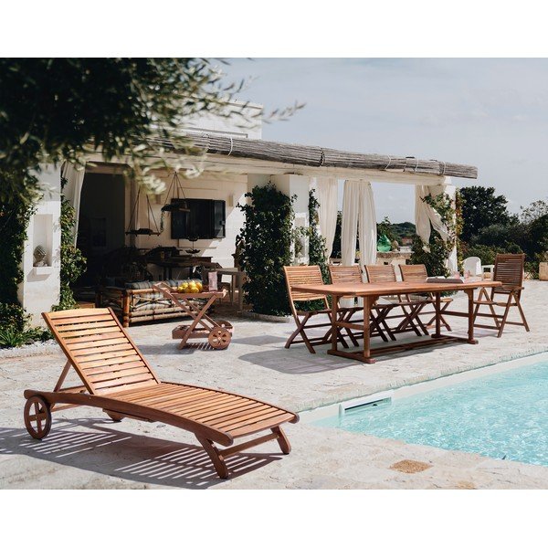 Sedia da esterno di colore naturale in legno massiccio Noemi – Bizzotto-image-1