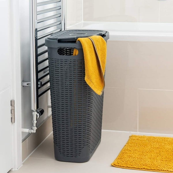 Cestino slim effetto rattan, 40 l - Addis-image-1