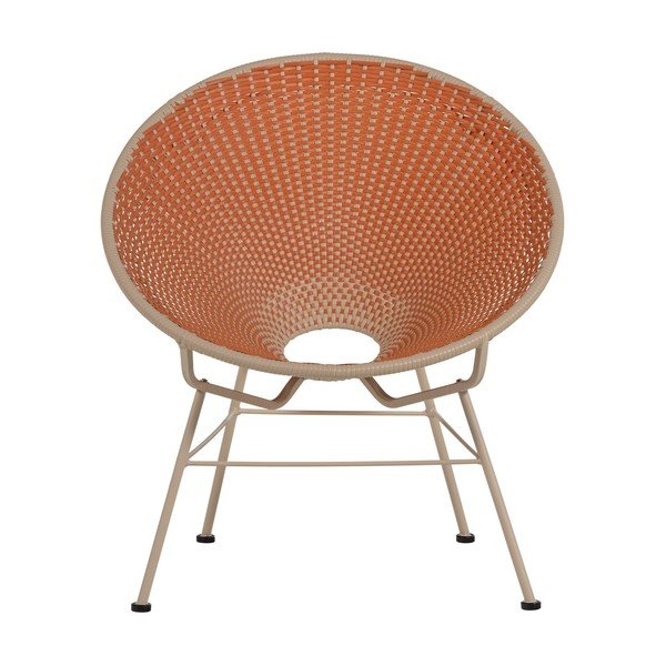 Poltrona da esterno arancione in rattan artificiale Kazoun – WOOOD-image-2