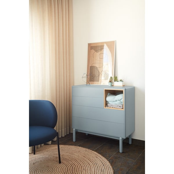 Cassettiera bassa blu-grigio 90x90 cm Corvo - Teulat-image-1