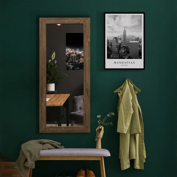 Specchio da parete con cornice marrone, 60 x 148 cm Jyvaskyla - Styler-image-1