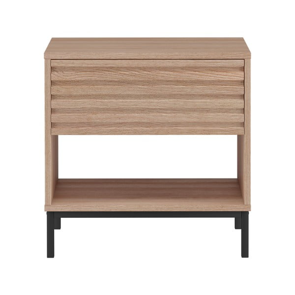 Comodino con piano effetto rovere naturale Celine - Støraa-image-2