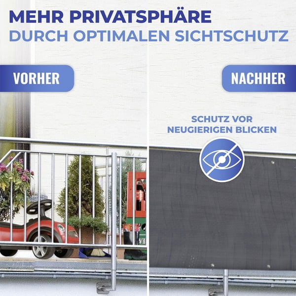 Schermo da balcone in plastica nera 500x85 cm - Maximex-image-3