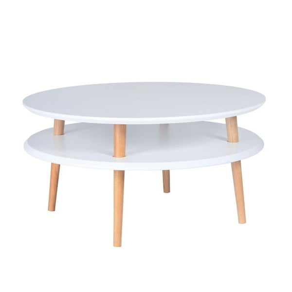 Tavolino UFO 35x70 cm, bianco - Ragaba
