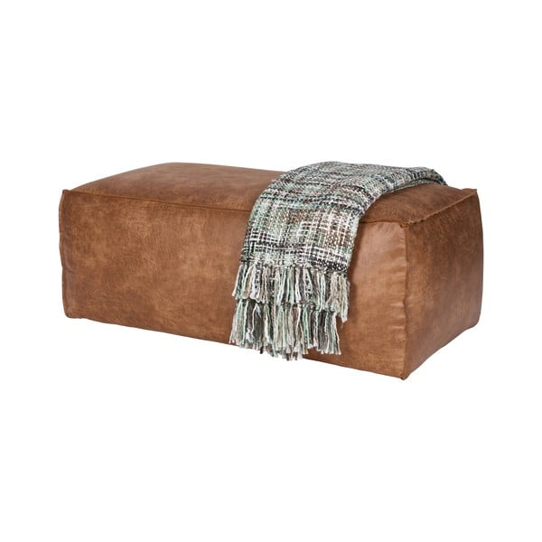 Poggiapiedi marrone cognac con rivestimento in finta pelle Rodeo – WOOOD-image-4