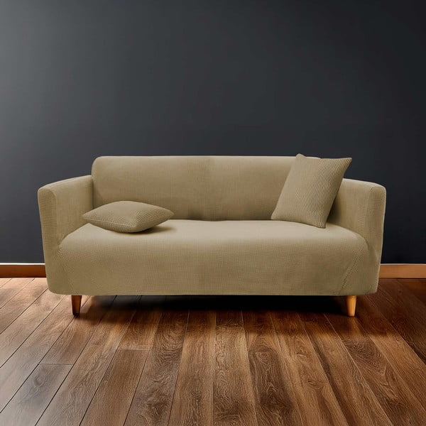 Copridivano marrone con rivestimento elastico per divano a 3 posti Sacha – douceur d'intérieur