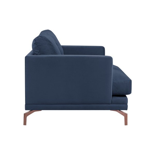 Tmavě modrá dvoumístná pohovka s podnožím ve zlaté barvě Windsor & Co Sofas Jupiter-image-2