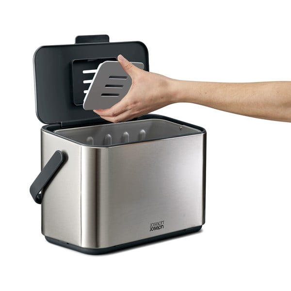 Pattumiera per rifiuti compostabili argentato 4 l Collect - Joseph Joseph-image-4