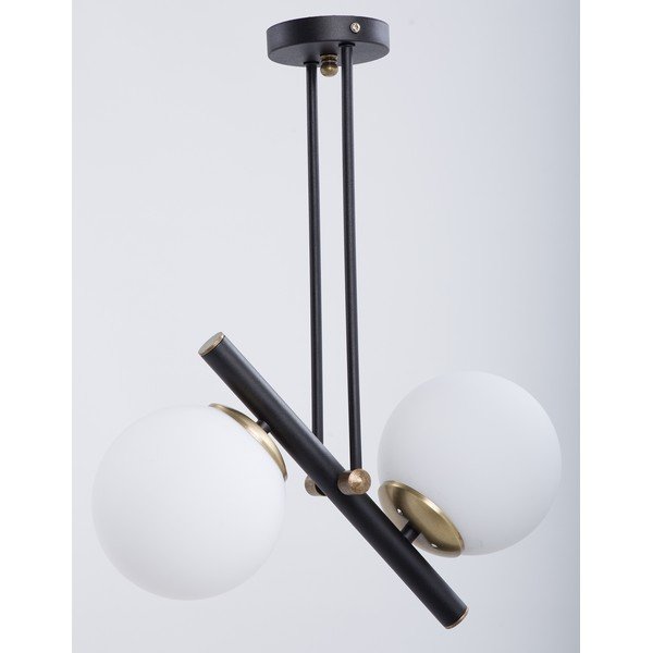Plafoniera bianca e nera con paralume in vetro ø 15 cm Libra – Squid Lighting-image-1