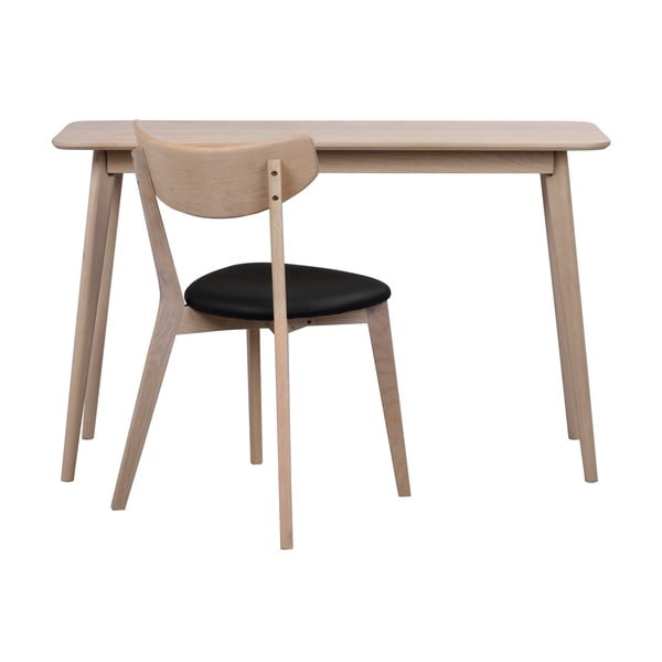 Consolle in rovere decorato in colore naturale 120x40 cm Yumi - Rowico-image-4