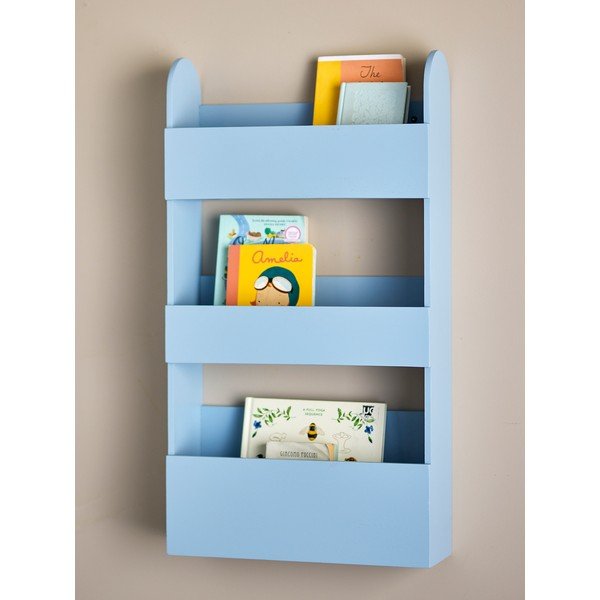 Libreria per bambini blu in legno di paulownia massiccio 38x70x12 cm Moris – Bloomingville Mini-image-1