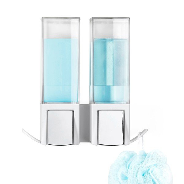 Dispenser doppio per sapone autobloccante a parete bianco Clevek Dispenser doppio Clever - Compactor-image-3