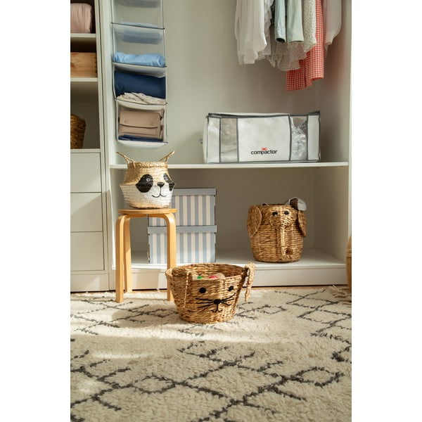 Cesto portagiochi da bambini in giacinto d'acqua di colore naturale ø 30x35 cm Elephant - Compactor-image-3