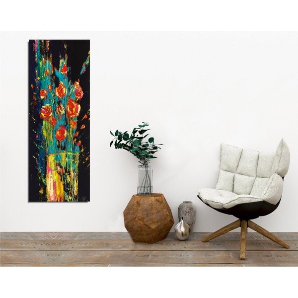 Pittura murale su tela Fiori d'epoca, 30 x 80 cm - Wallity-image-1