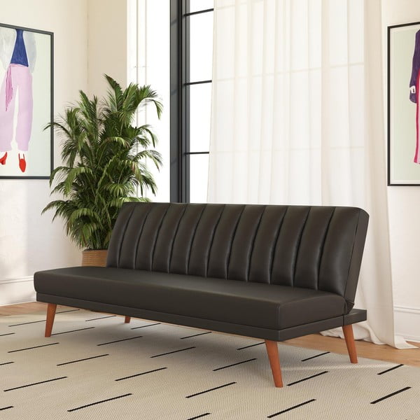 Divano letto nero in similpelle 173 cm Brittany - Novogratz-image-1
