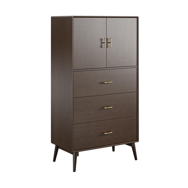 Cassettiera alta in noce 81x152 cm Brittany - Novogratz-image-2