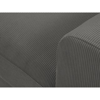 Divano letto angolare in velluto a coste grigio scuro, angolo sinistro Jazz - Kooko Home