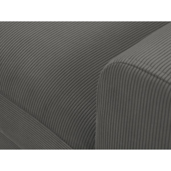 Divano letto angolare in velluto a coste grigio scuro, angolo sinistro Moghan - Micadoni Home-image-1