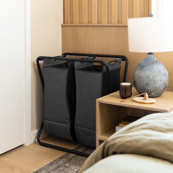 Cesta per il bucato grigio scuro in tessuto pieghevole 200 l – simplehuman-image-1
