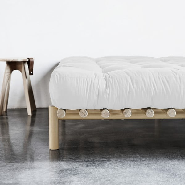 Letto matrimoniale in legno di pino con materasso Double Latex Natural Clear/Natural, 180 x 200 cm Pace - Karup Design-image-1
