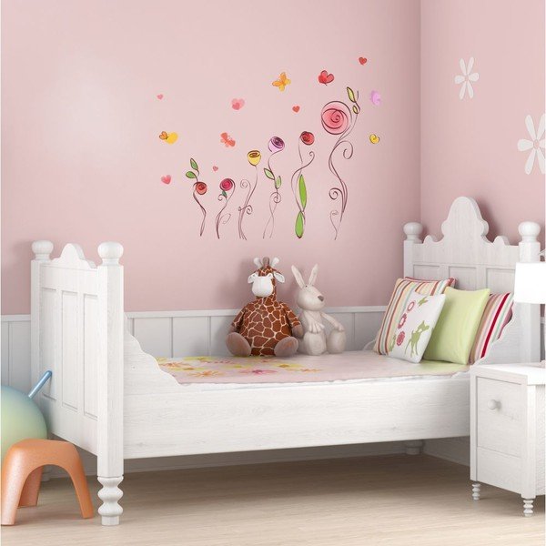 Sada samolepek Ambiance Roses And Butterflies Decals-image-1