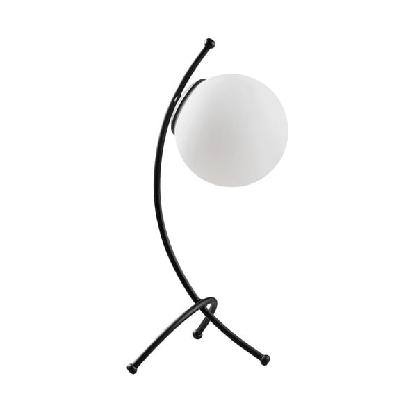 Lampada da tavolo bianca e nera con paralume in vetro (altezza totale 43 cm) Yay – Opviq lights