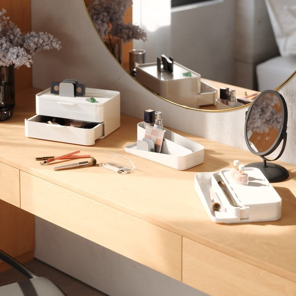 Organizer da bagno in plastica bianca per cosmetici Glam - Umbra-image-3